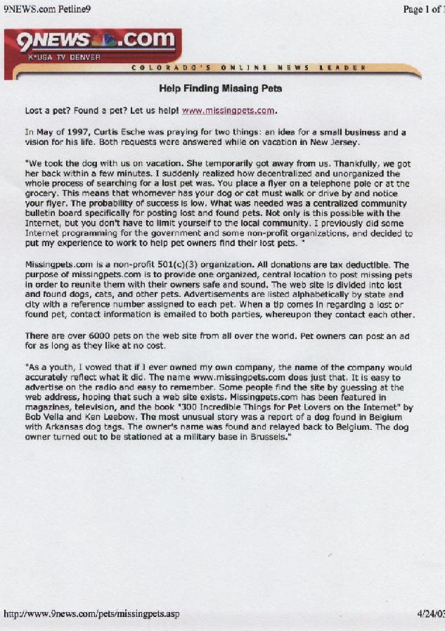 "Missing Pets Logo - Missing Pets Web Site - Your Guide to Lost and Found Dogs, Cats, and Other Pets"